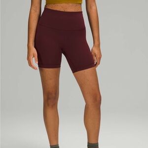 Lululemon align high rise 6 inch biker shorts RDMR red Merlot size 6